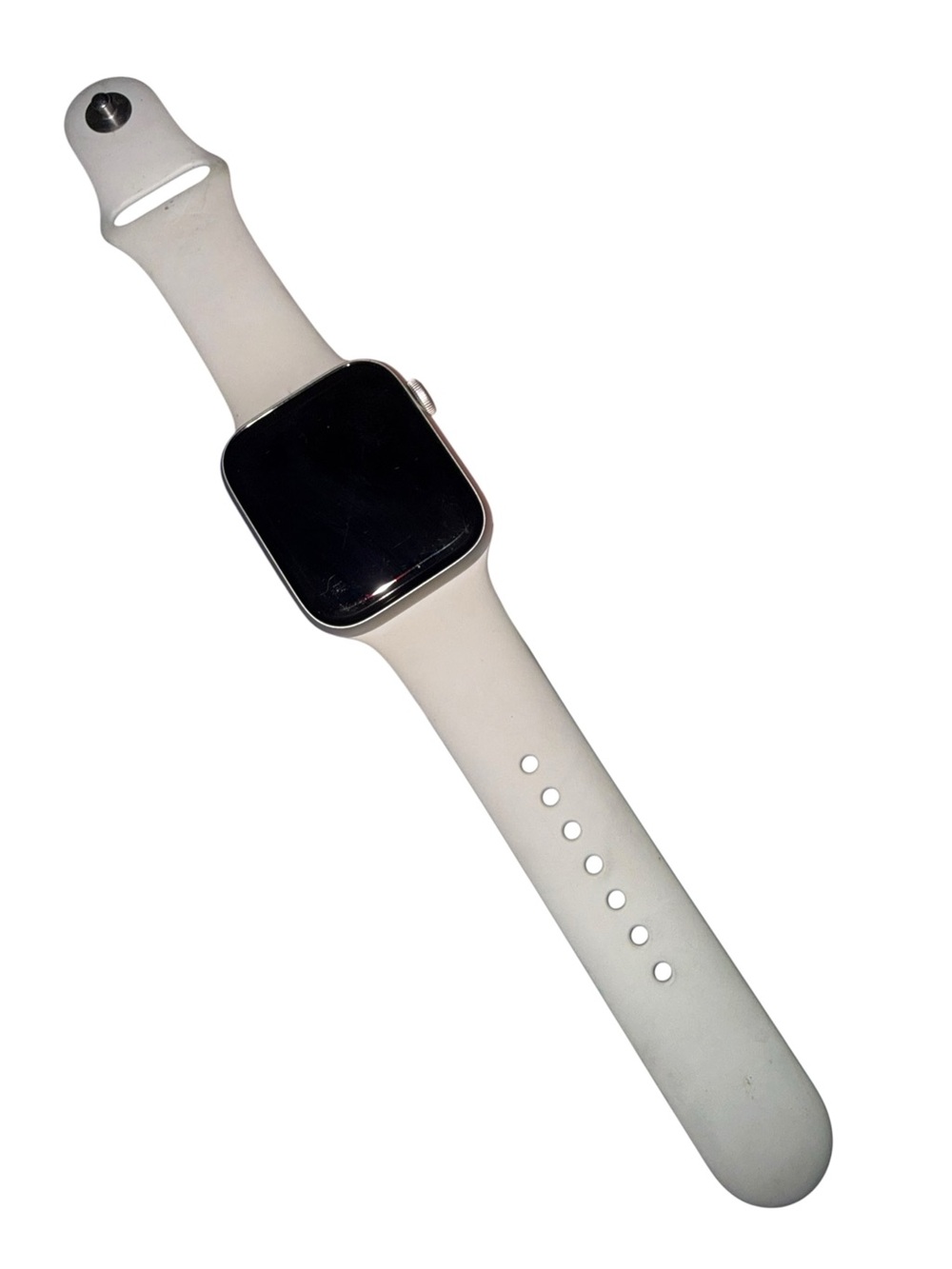 White Apple Smartwatch with Silicone Band